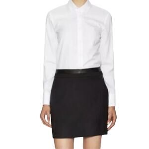 & OTHER STORIES Faux Leather Trim Pencil Mini Skirt Sz 6 Black